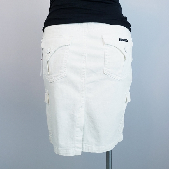 NWT Hudson Jeans Maternity Cargo Denim Skirt Off White Stretchy 27 - Picture 3 of 14
